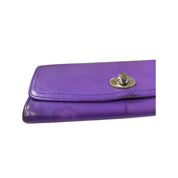 Coach Purple leather vintage folded wallet - Picture 4 of 10